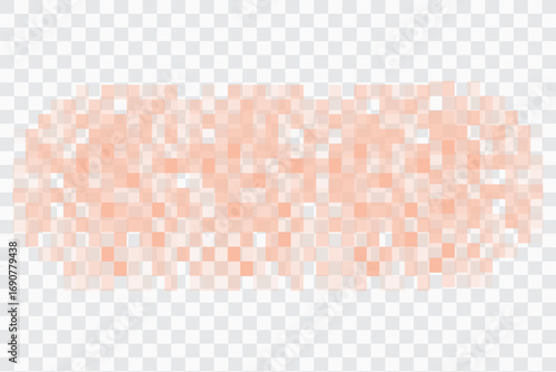 Pixel censor blur skin mosaic signs elements on transparent background. Pixelated effect texture bar. Privacy square content. 