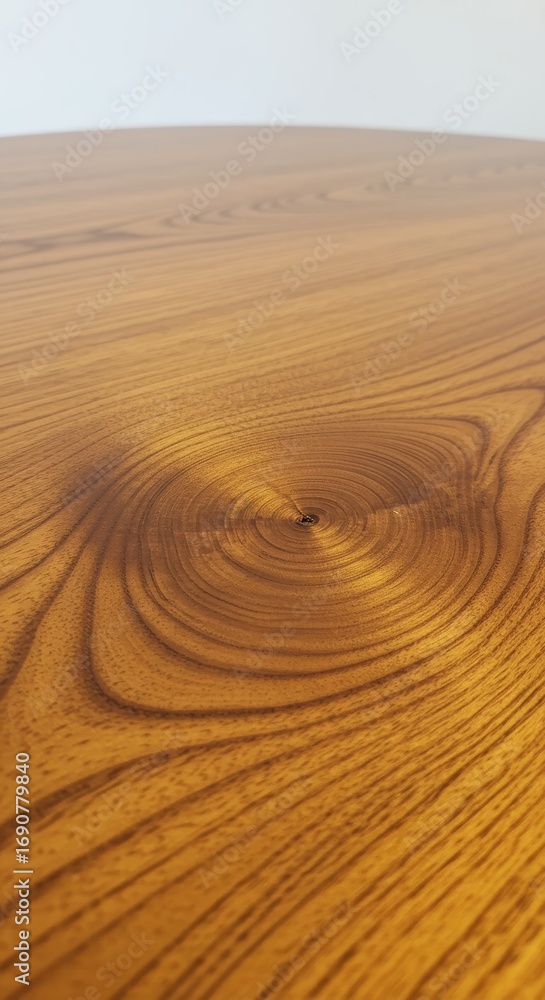 Naklejka premium Golden Wood Grain Tabletop with Concentric Rings