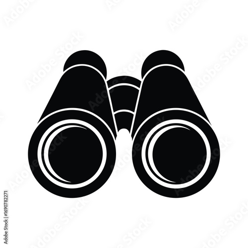 old binoculars on white background