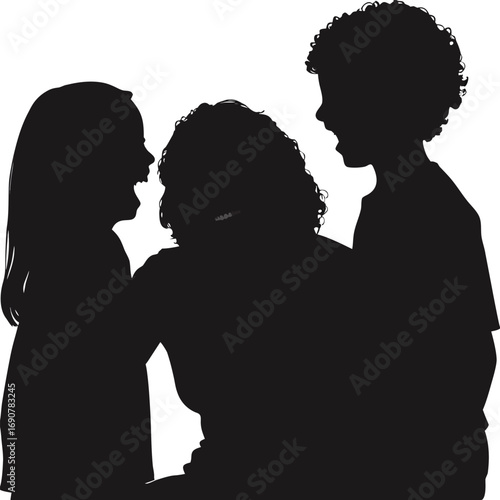 Joyful Silhouettes of Family and Friends