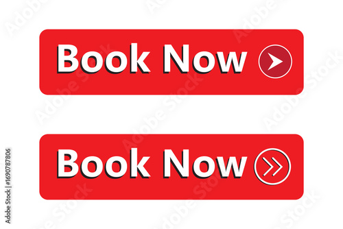 book now icon isolated on transparent background. red book now vector