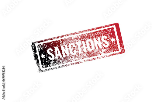 old grunge rubber stamp with text "SANCTIONS"