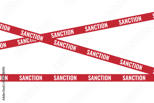 American tariffs and US government import taxation, trade war policy, domestic market protectionism Caution Danger Tape Lines of yellow warning ribbons