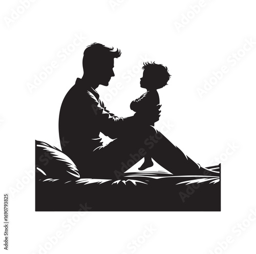 Father vector and silhouette