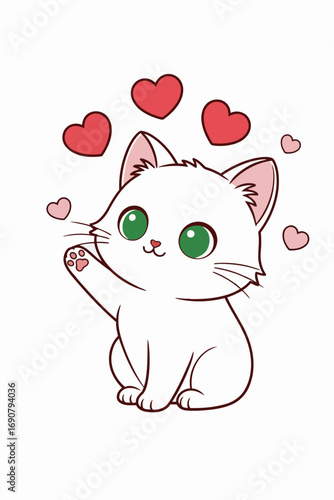 cat with heart