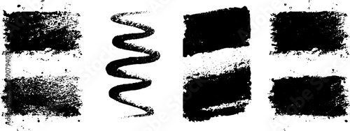 Grunge black and white abstract elements for artistic design and decoration