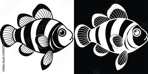 Charming clownfish illustration ready to bring ocean magic to your designs, perfect for kids' projects and aquatic themes.
