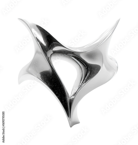 Dynamic abstract sculpture modern gallery bright space