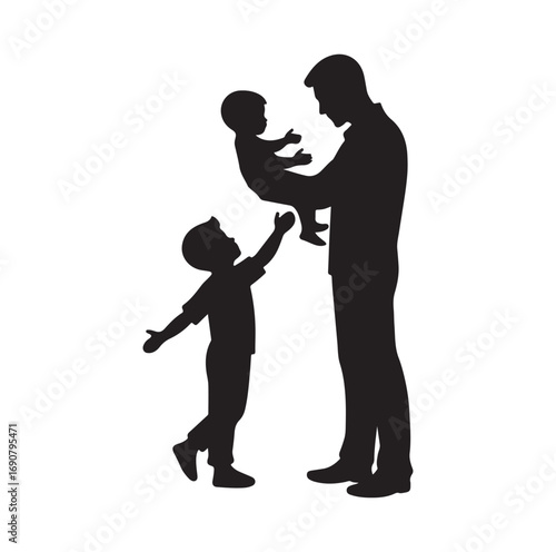 Father vector and silhouette
