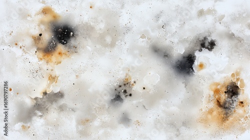 Abstract Art: A White Canvas with Black and Brown Spots