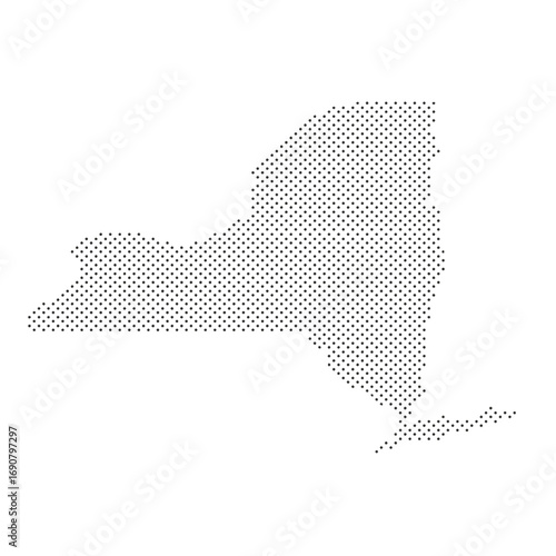 New York Map Small Dots Vector