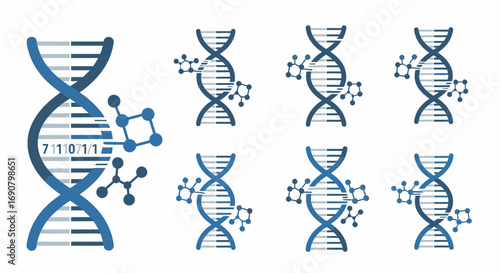 DNA structure and molecule vector design suitable for science and technology projects displaying