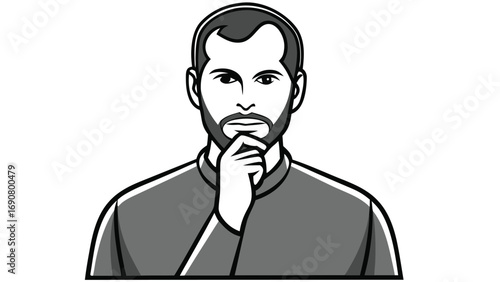 Vector man thinking illustration