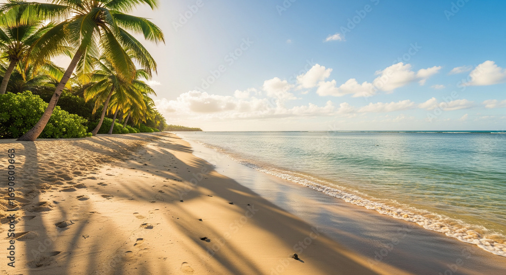 Fototapeta premium tropical beach with coconut palm trees