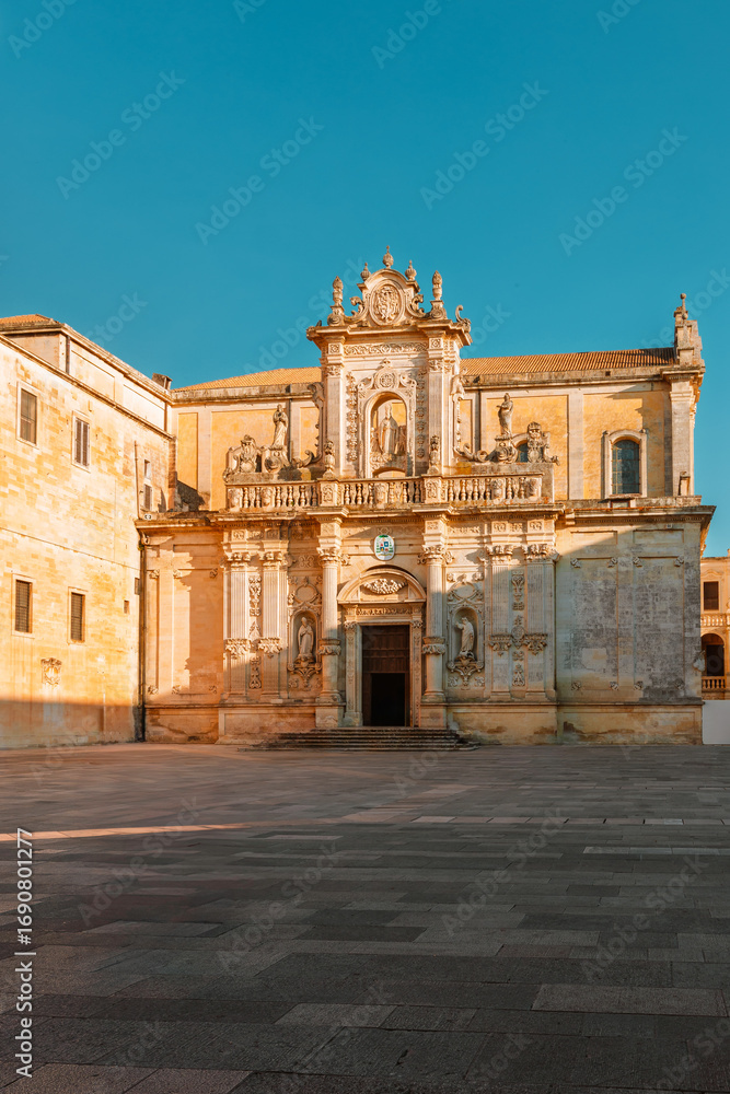 Fototapeta premium Lecce Cathedral square with baroque architecture