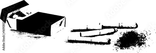 Grunge black and white cigarette illustration set for urban art and design