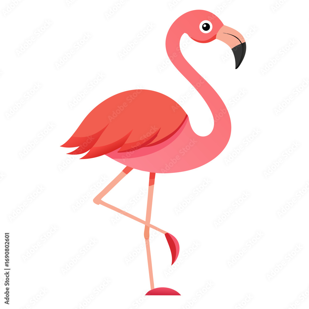 Obraz premium Flamingo Standing Pose Vector