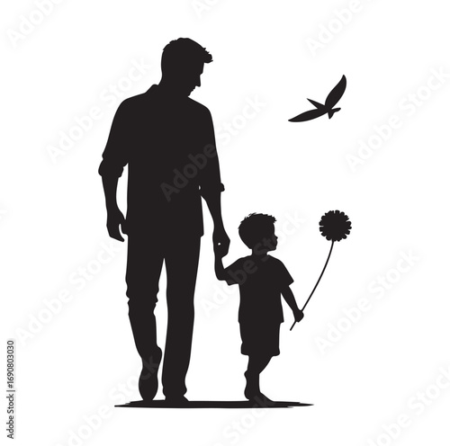 Father vector and silhouette