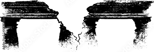 Grunge black and white classical architecture columns for posters and design