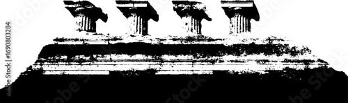 Grunge black and white classic architectural elements design for posters and prints