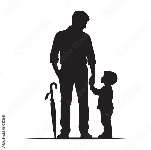 Father vector and silhouette