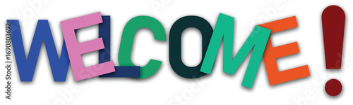 welcome colorful typography design | playful multicolor lettering for greeting