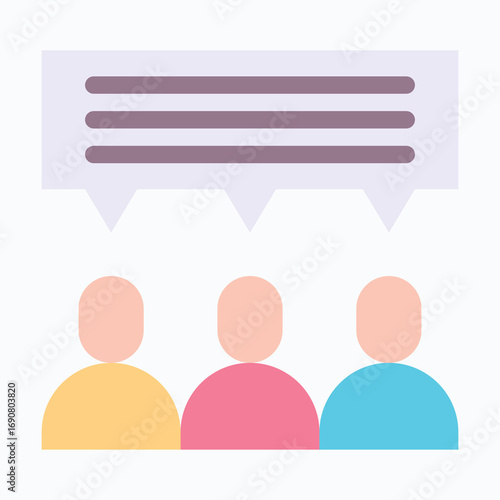 Group Chat Isolated Vector Flat Style Icon