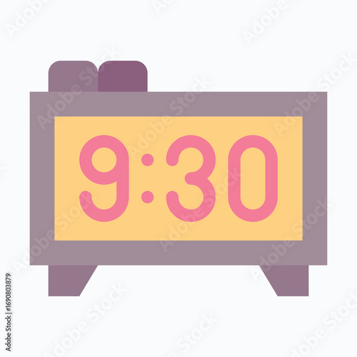 Alarm Clock Isolated Vector Flat Style Icon