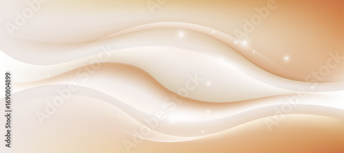 Soft Beige Abstract Wave Background with Shimmering Light
