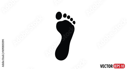 Simple black footprint icon on a white background, representing a single step or journey.