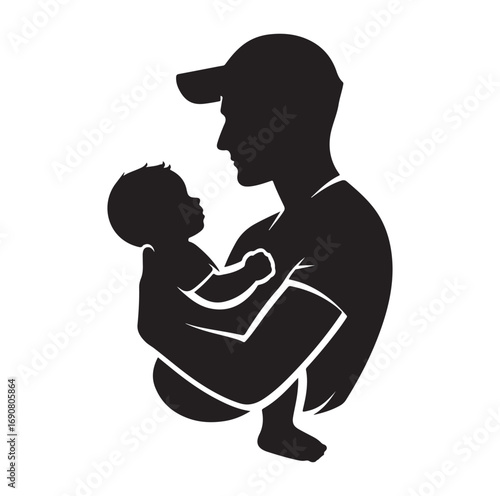 Father vector and silhouette
