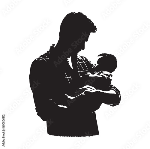 Father vector and silhouette
