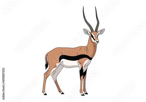 A graceful gazelle stands proudly in the wilderness surveying its surroundings