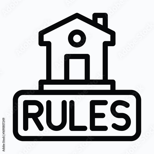 House Rules Sharing House Isolated Vector Lineal Icon