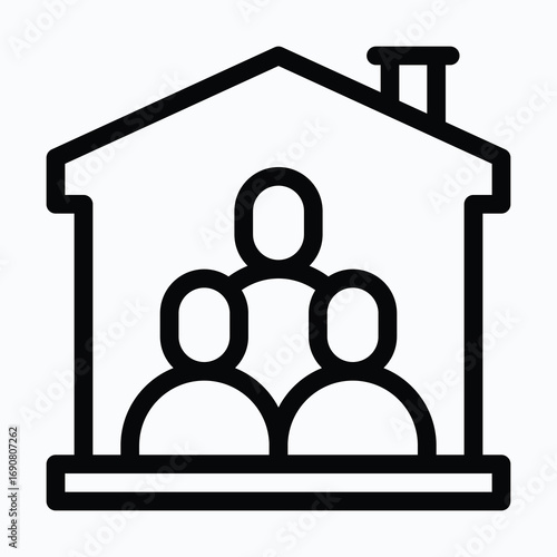 Roommates in Sharing House Isolated Vector Lineal Icon