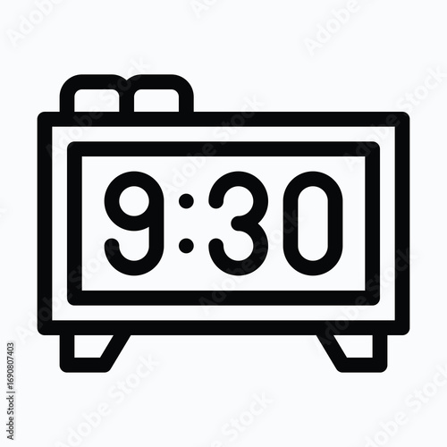 Alarm Clock Isolated Vector Lineal Icon