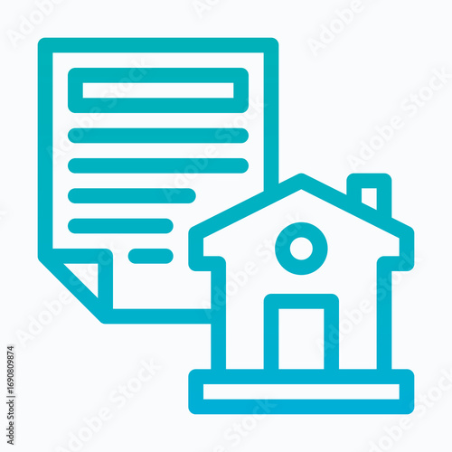  House Contract Sharing House Isolated Vector Lineal Gradient Style Icon