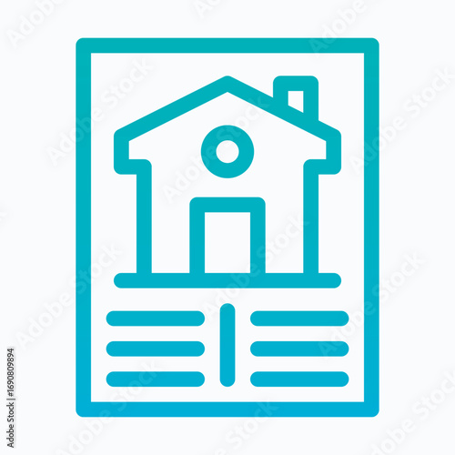 House Rules Sharing House Isolated Vector Lineal Gradient Style Icon