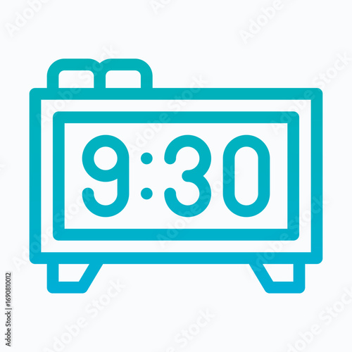 Alarm Clock Isolated Vector Lineal Gradient Style Icon