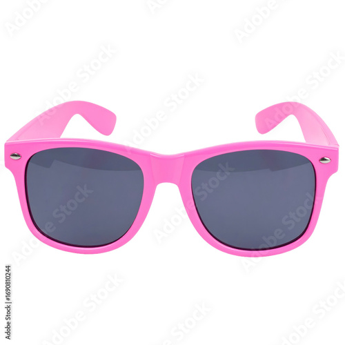 Pink Sunglasses with Dark Gray Lenses on Transparent Background