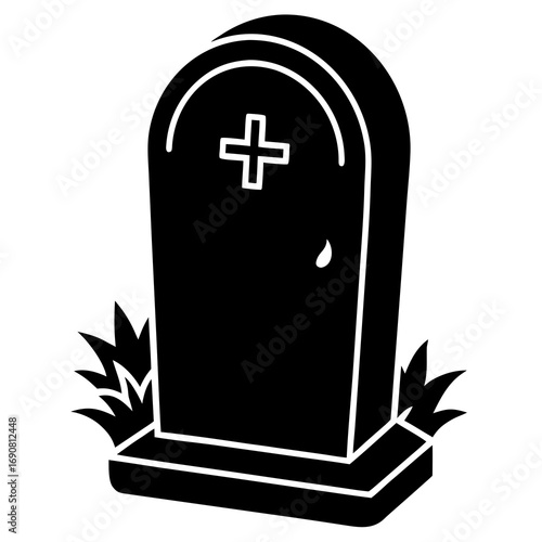 vector illustration of a grave