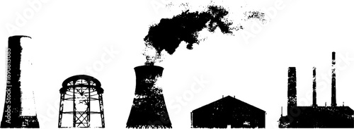 Industrial grunge set in black and white for urban design projects