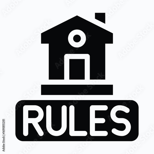 House Rules Sharing House Isolated Vector Silhouette Style Icon