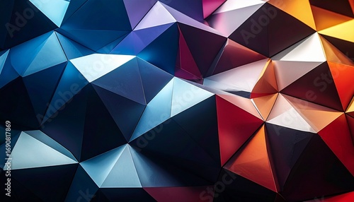 Geometric diamond shapes with layered colorful tones futuristic modern stylish abstract background
