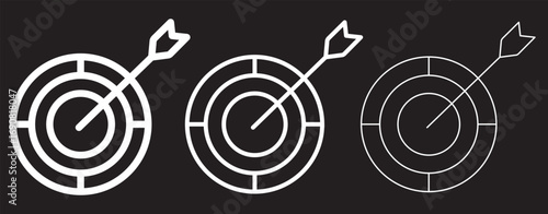 Animated hand-drawn arrow through circle icon in continuous line style motion graphic art. Goal achievement and penetration symbo