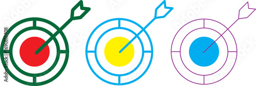 Animated hand-drawn arrow through circle icon in continuous line style motion graphic art. Goal achievement and penetration symbo