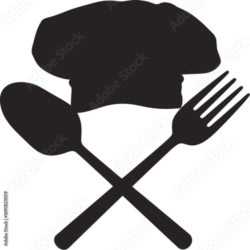 Chef's Hat and Culinary Utensils Icon