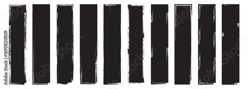 Black brush marks. Hand drawn grunge texture brush stroke and Grunge brushes collection. Grunge brush strokes. Watercolor smears, marker lines. Charcoal streaks. 