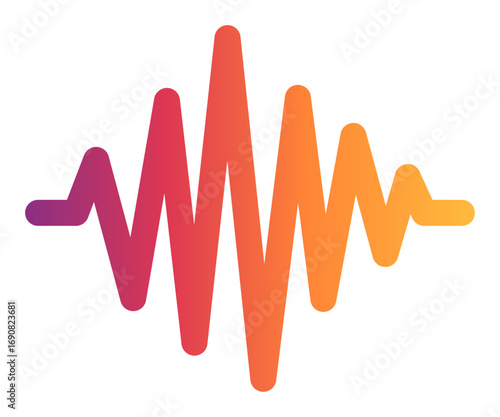 A colorful wave with a red and orange line on the left side and a yellow line on the right side.