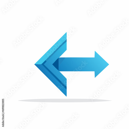 Free Download Abstract blue arrow icon pointing in opposite directions, a modern 3D vector graphic symbolizing choice, navigation, and dual paths - GFXLoad